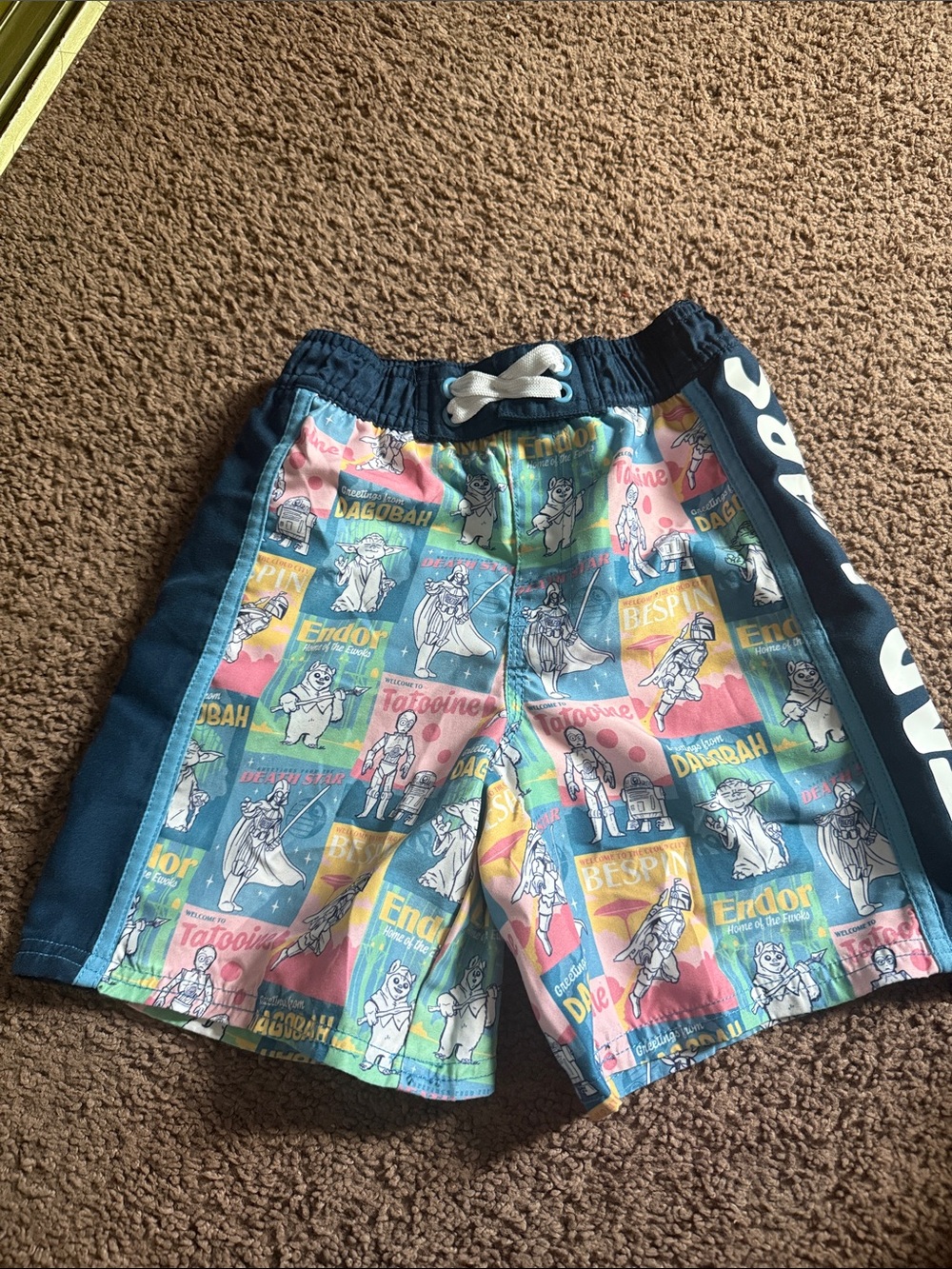 Star Wars Boys Swim Trunks | Colorful Character Print Swim Shorts